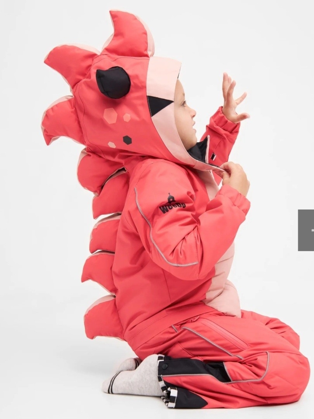 Kids Coral Dinosaur Hooded Costume Jacket by